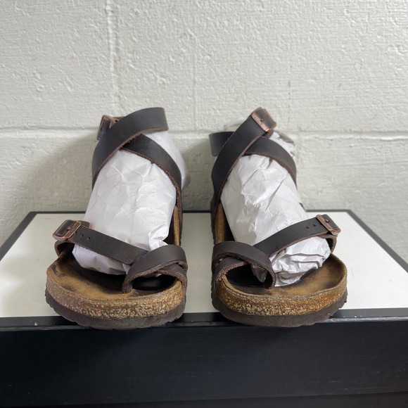 Birkenstock Yara Brown Leather Ankle Strap Sandals Brown Women's 36 EU/5 US - Picture 3 of 9